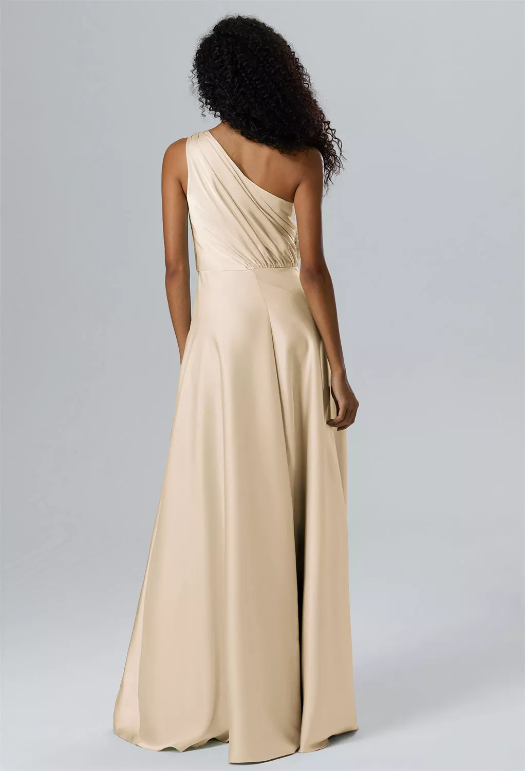 One Shoulder Long Bridesmaid Dresses | AW.Bridal