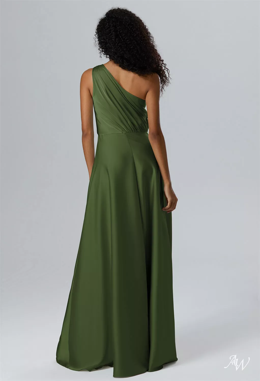 one shoulder olive green dress Womens Olive Green One Shoulder Knitted Bodycon Maxi Dress Stretch Fabric Solid Color Slim Fit One Shoulder Elegant Vacation Resort Party Summer, Army main image 1