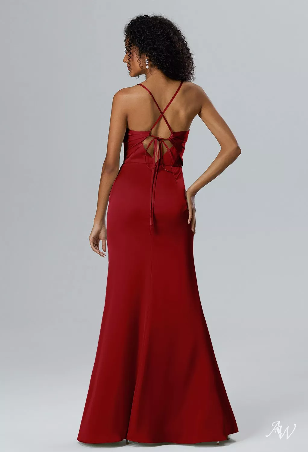 deep claret bridesmaid dresses Skye Satin Dress