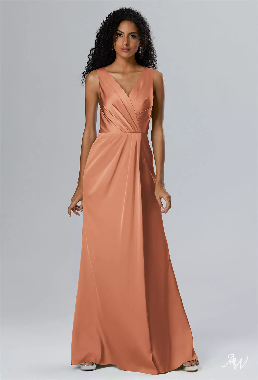 AW Rosabelle Satin Charmeuse Raw Sienna Bridesmaid Dresses