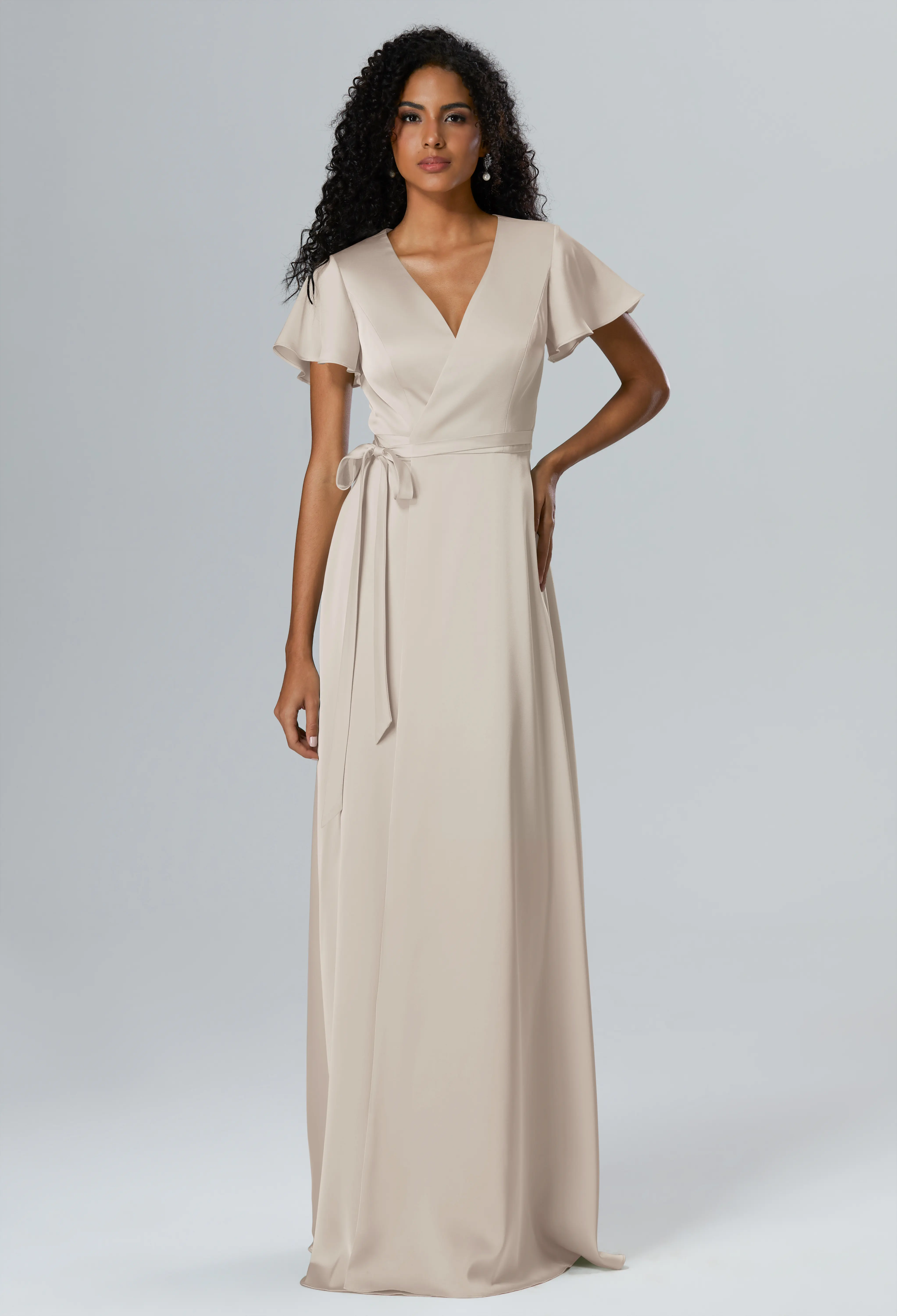butter cream bridesmaid dress Draped Buttercream Allure Gown Teuta Matoshi