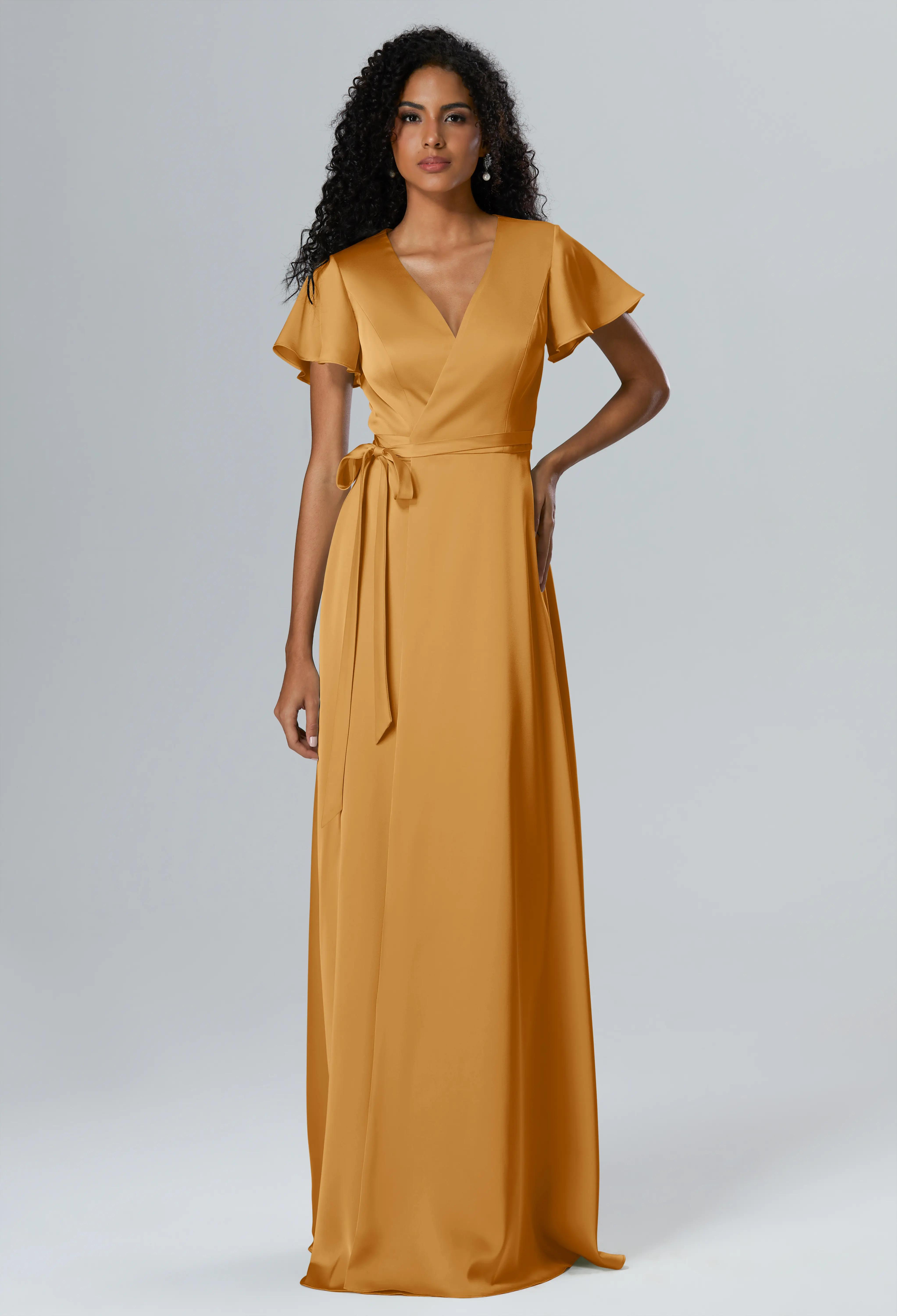 Butterscotch Floral Bridesmaid Dresses | AW.Bridal