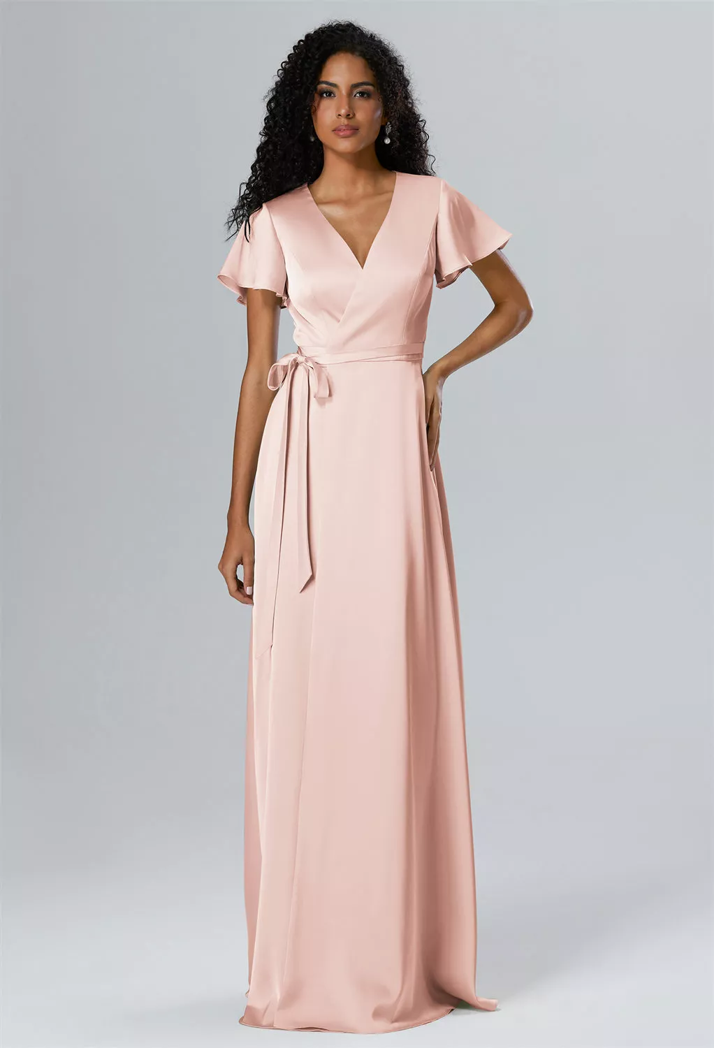 pearl pink bridesmaid dress A-Line V-Neck Pearl Pink Lace Bridesmaid/Prom/Homecoming Dress US10 / Custom Color