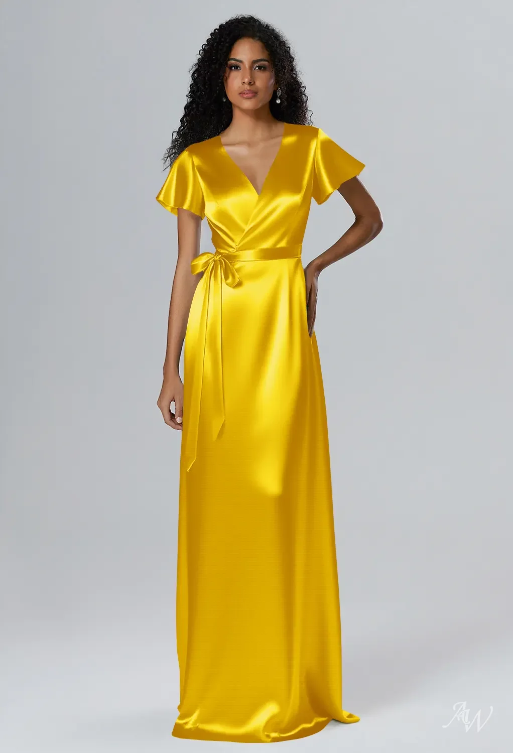 mango bridesmaid dresses AW.Bridal Stretch Satin A-line V-Neck Floor Length Short Sleeves Dress Size 6 Color:blush Glide in with our ElodieMini Whims Watercolor Quilt Kits