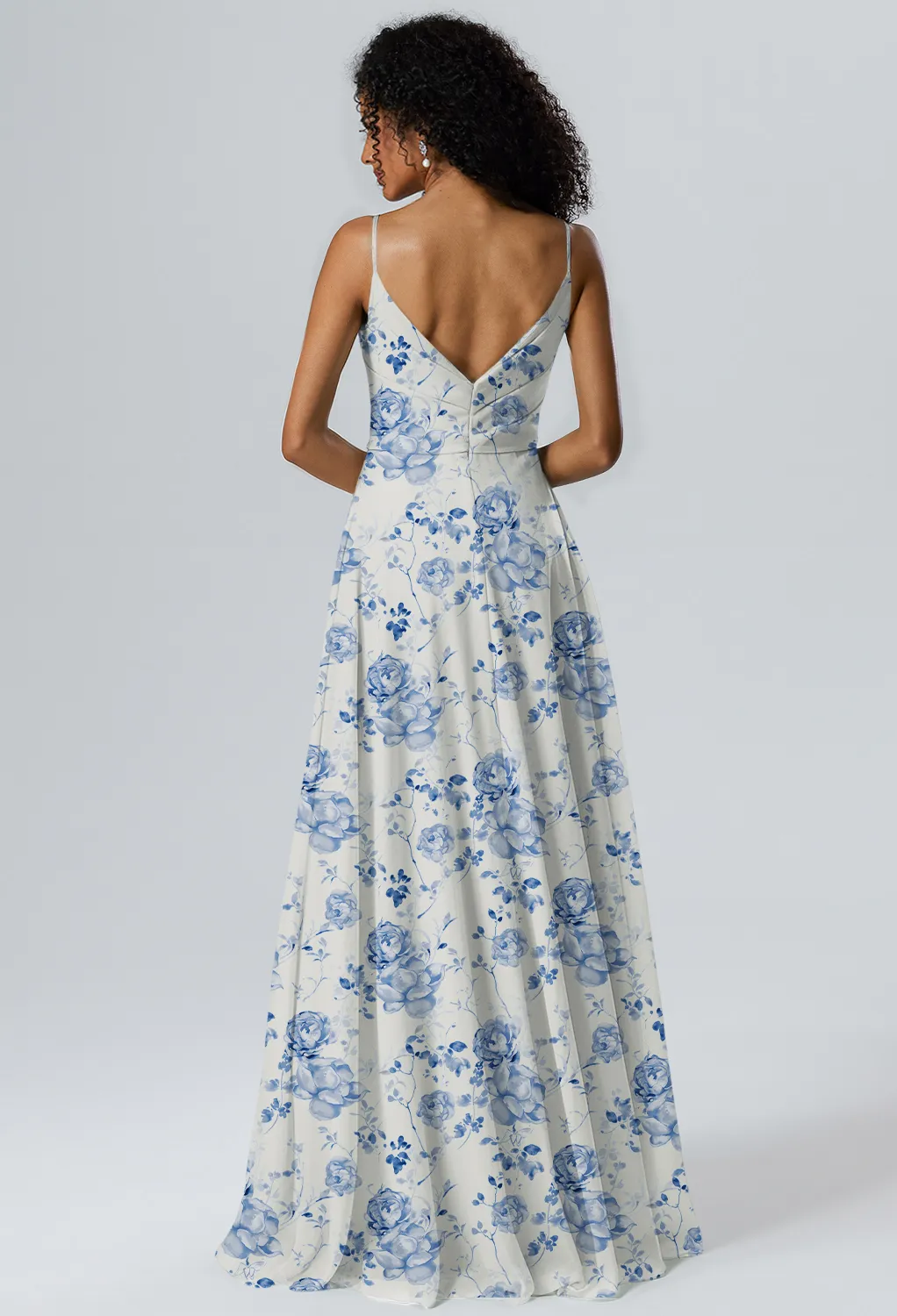 floral dusty blue bridesmaid dress Botanical Floral, Blue Floral Dresses Color:Martini Linen clothing dusty blue bridesmaid dresses Taffeta Long Evening Reseller Pockets for carrying wedding