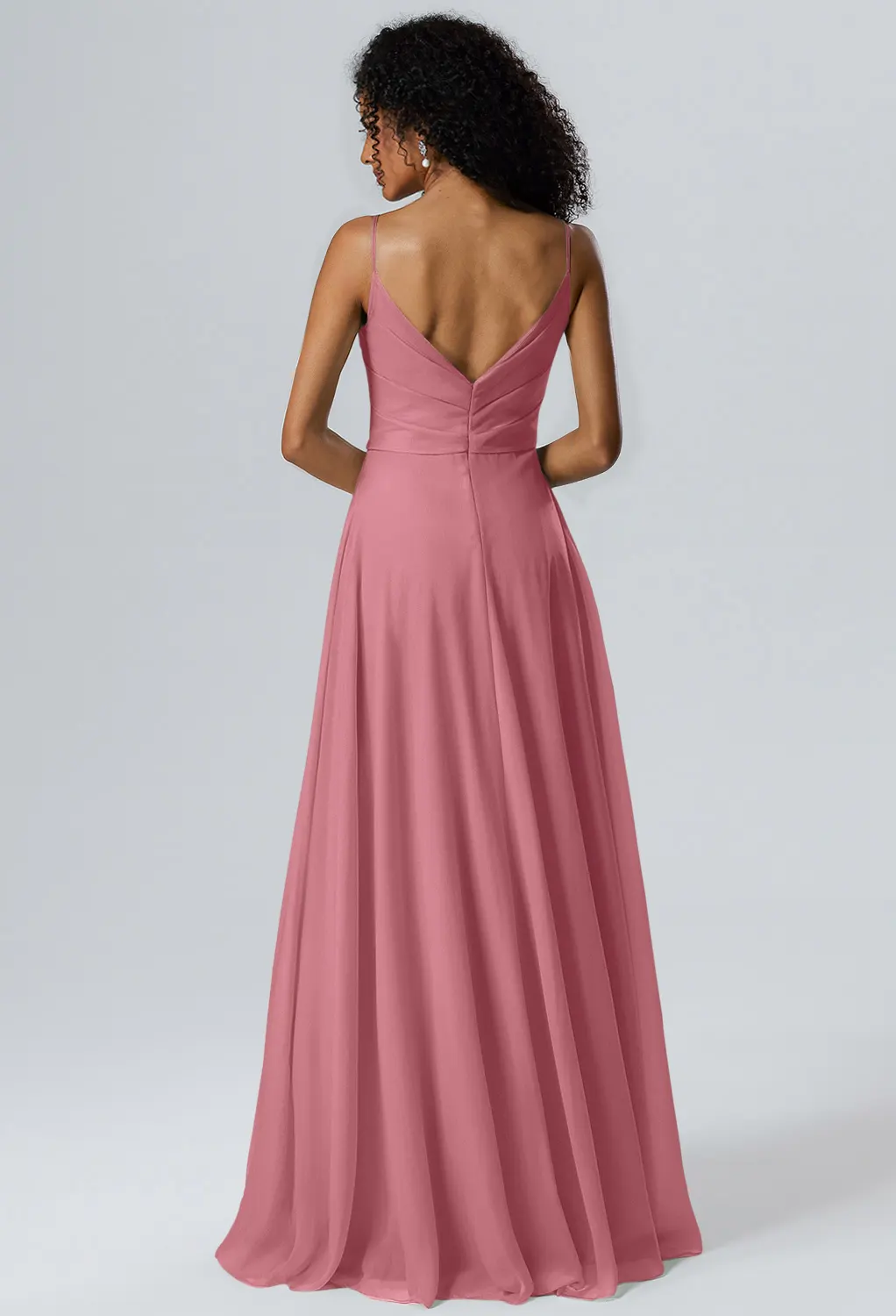 Peach Pink Floral Bridesmaid Dresses | AW.Bridal