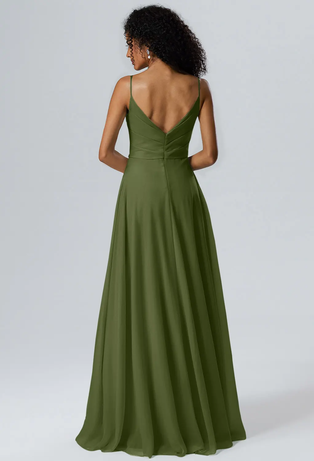 wedding olive green bridesmaid dresses Olive, Chiffon modern black lehenga design