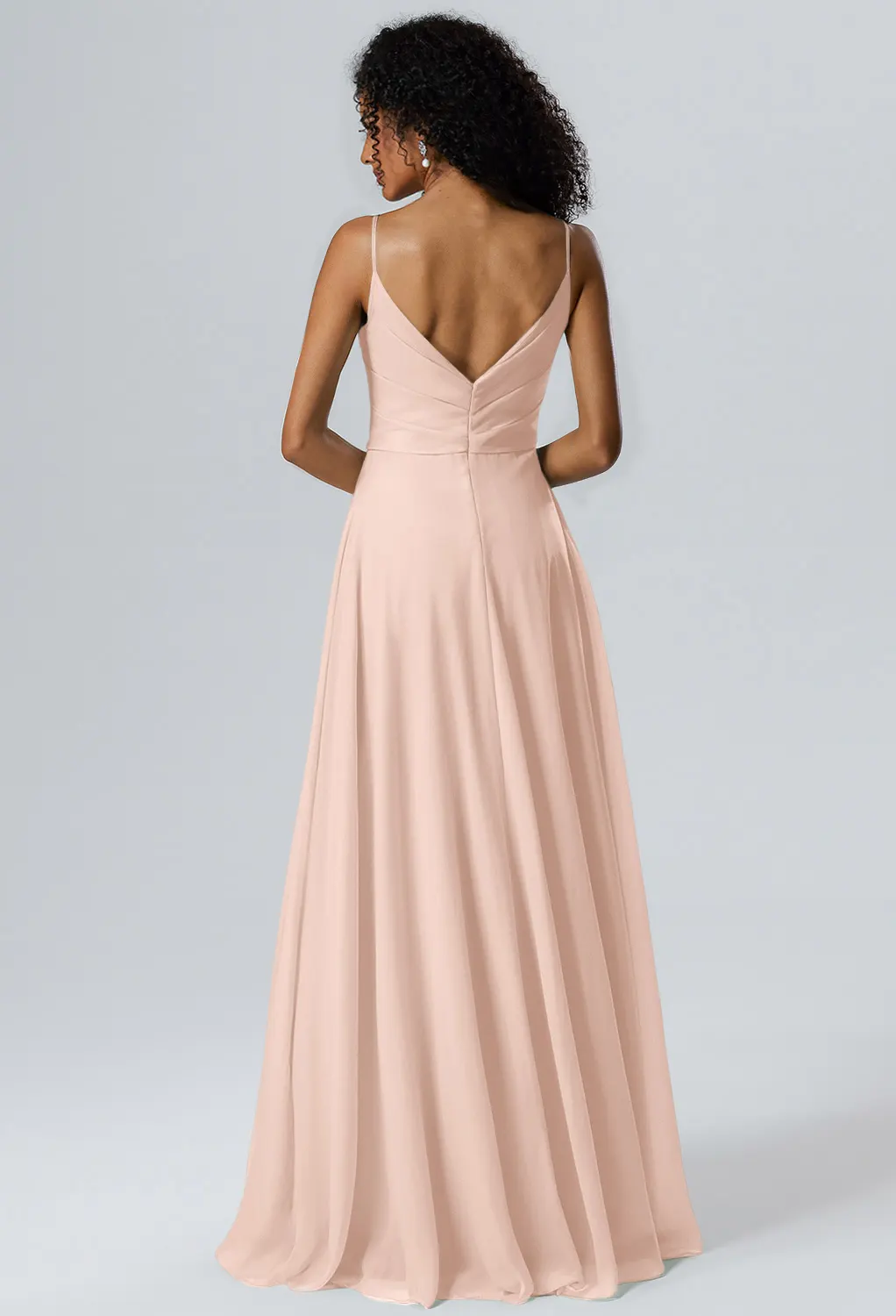 Peach Pink Floral Bridesmaid Dresses | AW.Bridal