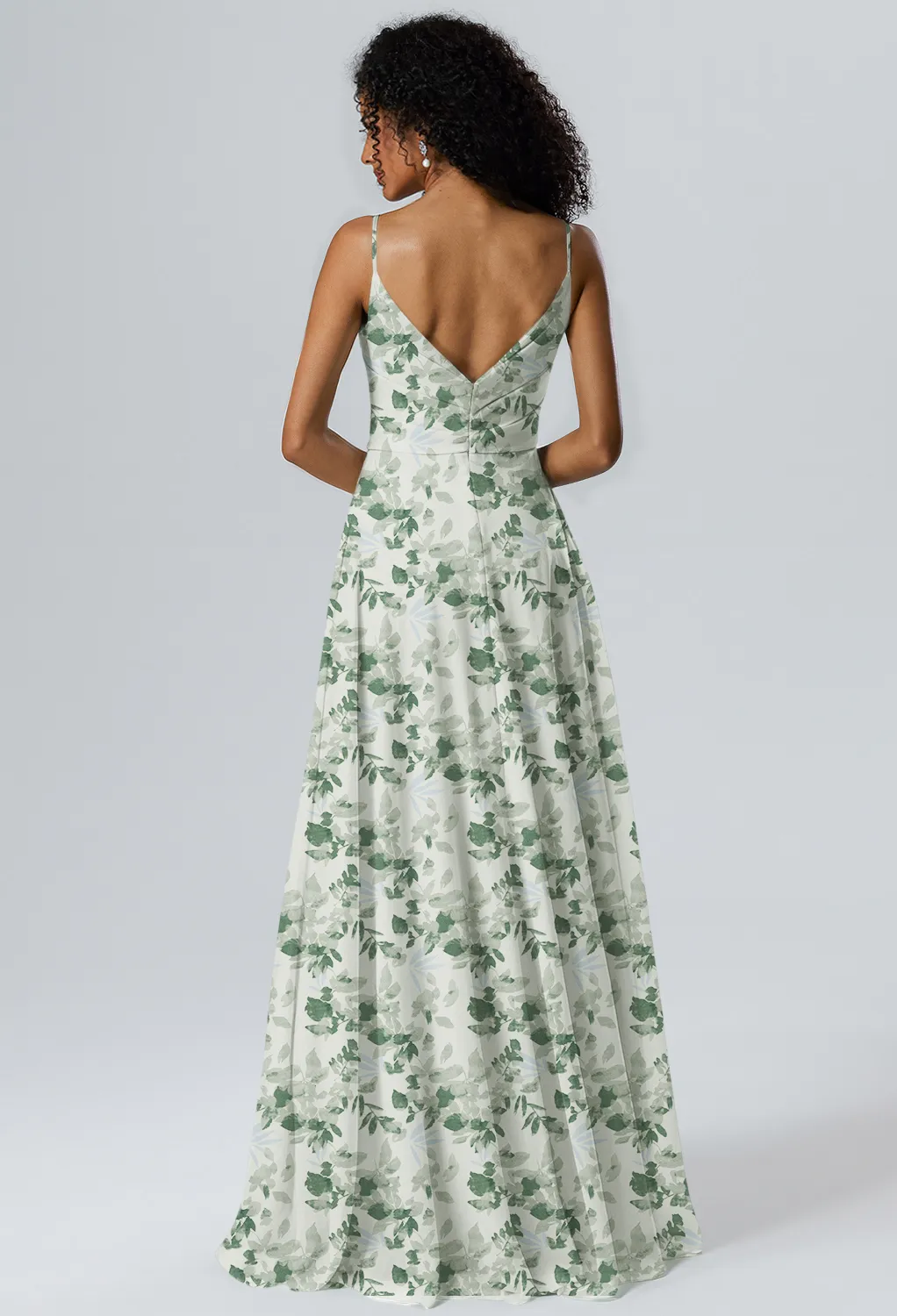 Tea Green Shade, Green Floral Bridesmaid Dresses