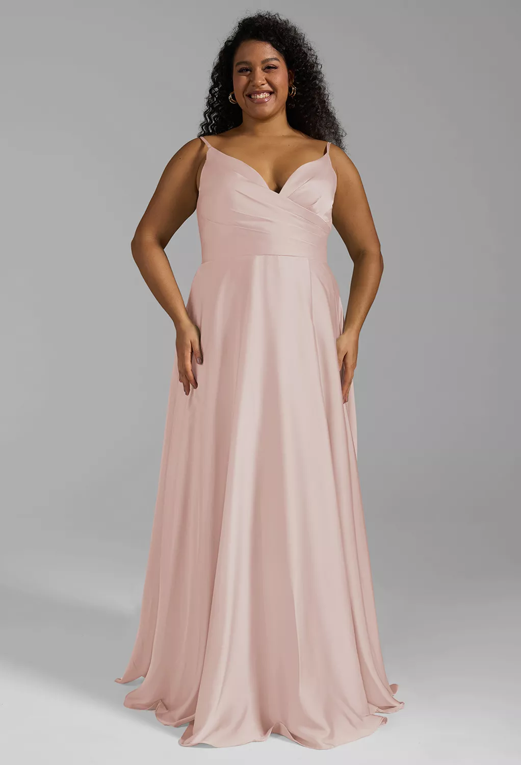 Pearl Pink Long Bridesmaid Dresses