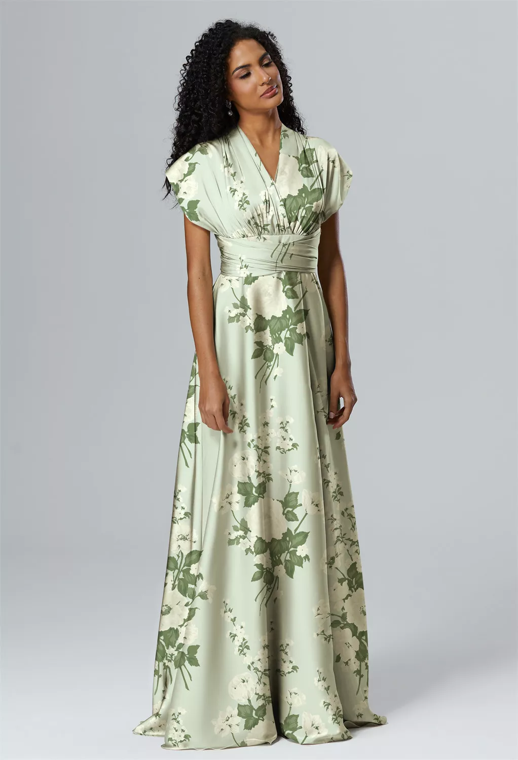Mottled Moss Green, Green Floral Bridesmaid Dresses | AW.Bridal