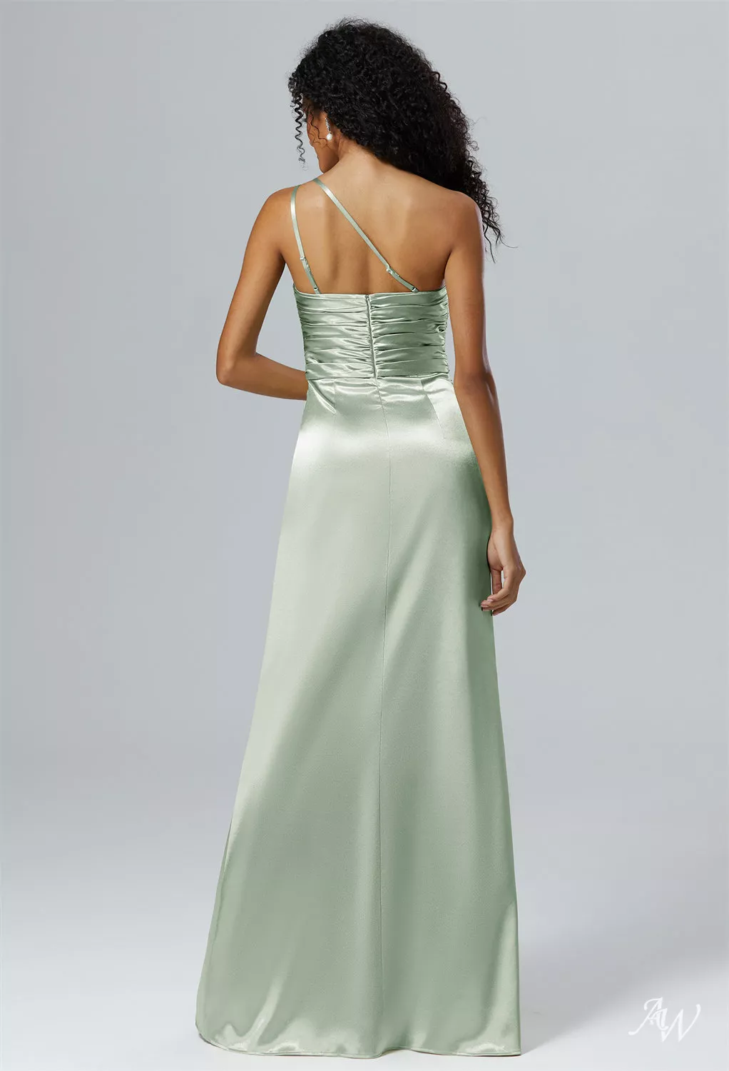 slim fit dress slacks Wedtrend Women Eucalyptus A Line Sweetheart Off The Shoulder Long Bridesmaid Dress with Slit, Eucalyptus / US24W main image 1