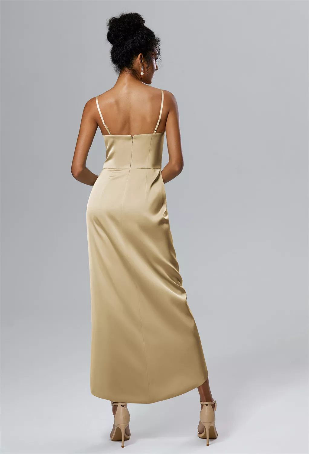 tan graduation dress Grace High Low Tween Graduation Dress main image 1