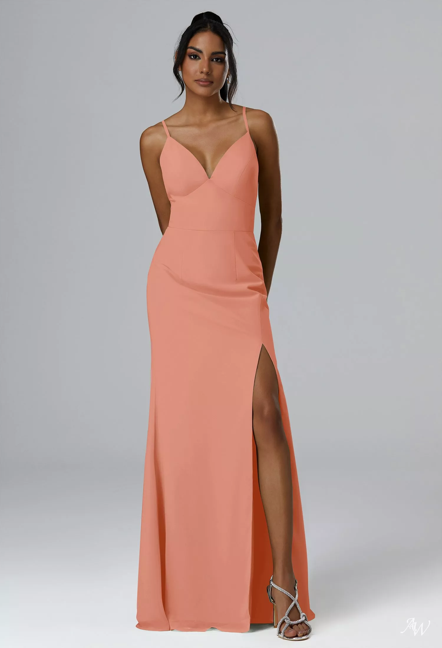 AW Sana Peach Pink Bridesmaid Dresses