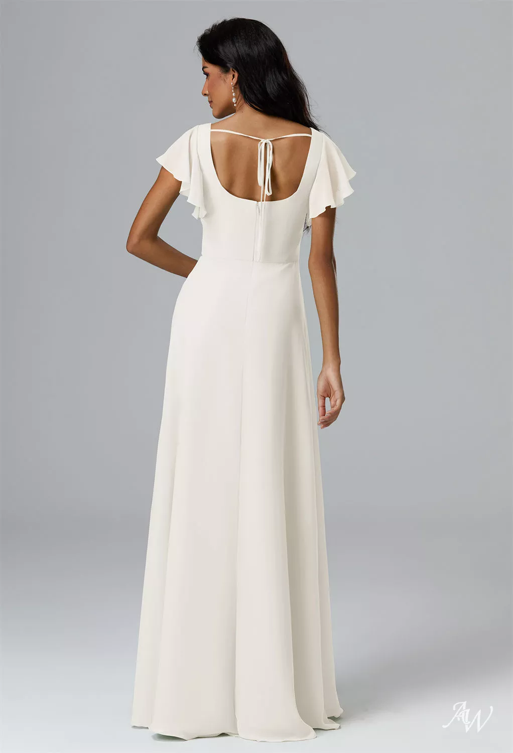 ivory and burgundy bridesmaid dresses Allegra Satin Tie Shoulder Bridesmaid Dress