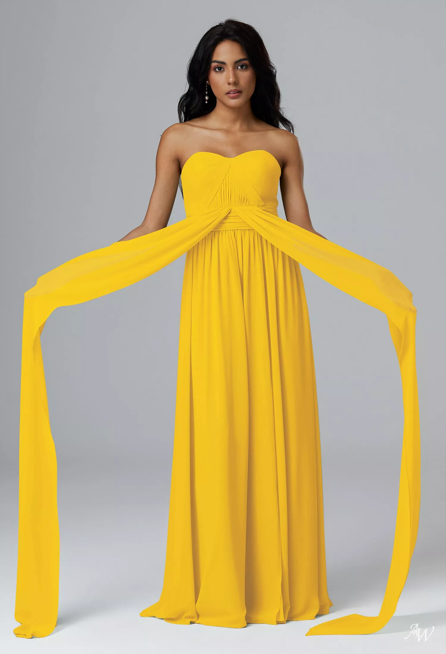 selfridges bridesmaid dresses Zapaka Women Simple Lemon Yellow Ruffled Bridesmaid Dress Sleeveless A Line V-Neck Wedding Guest Dress, chiffon color / US2 main image 0