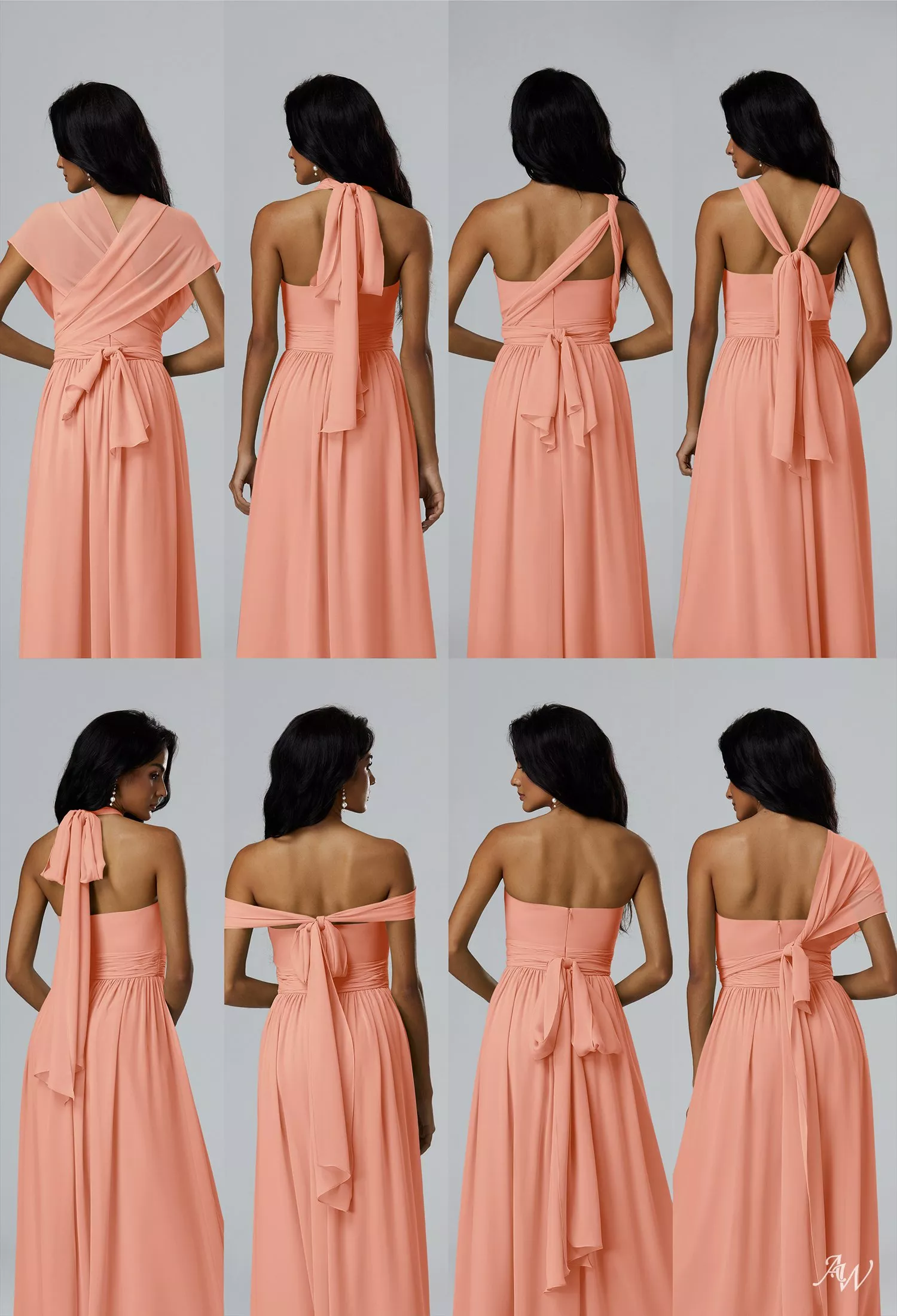 AW Annie Peach Pink Bridesmaid Dresses