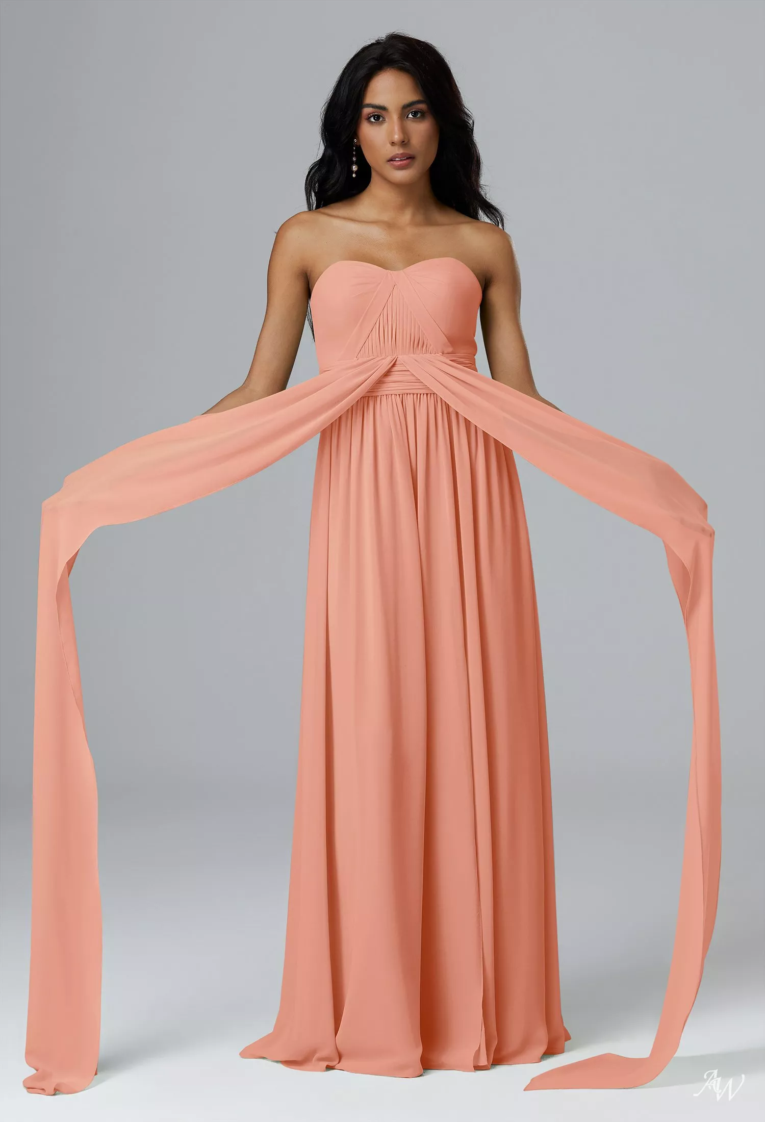 AW Annie Peach Pink Bridesmaid Dresses