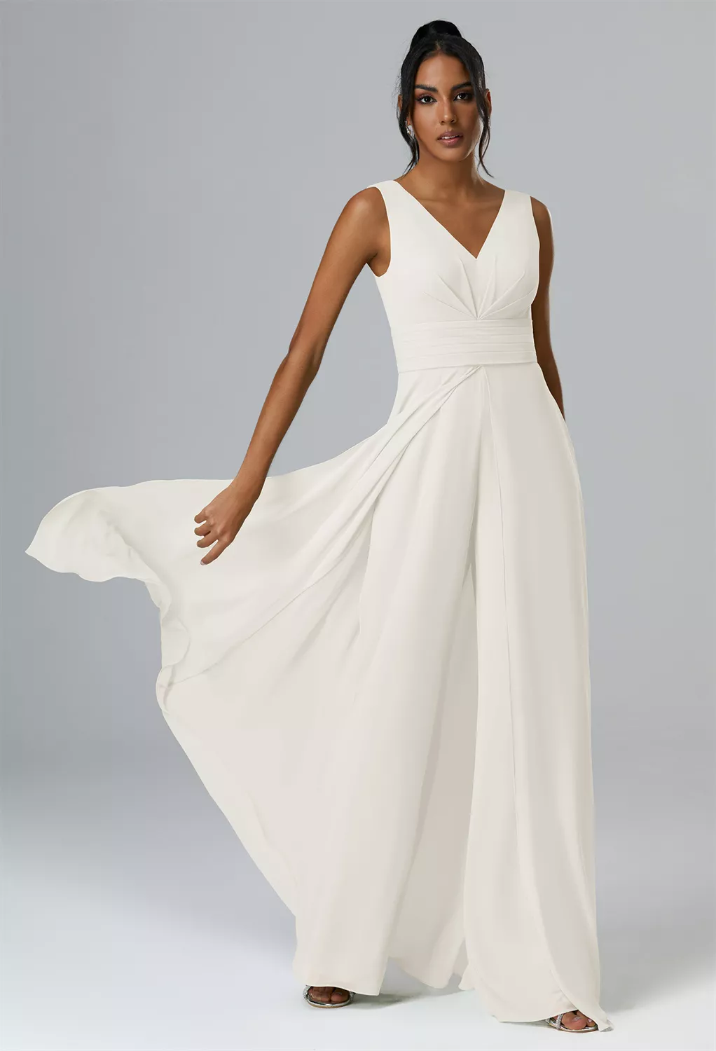 princess polly baby blue dress Round Cap Sleeves Open Back PantSuit Elegant Mother Of the Bride Dress –  Laxag main image 0