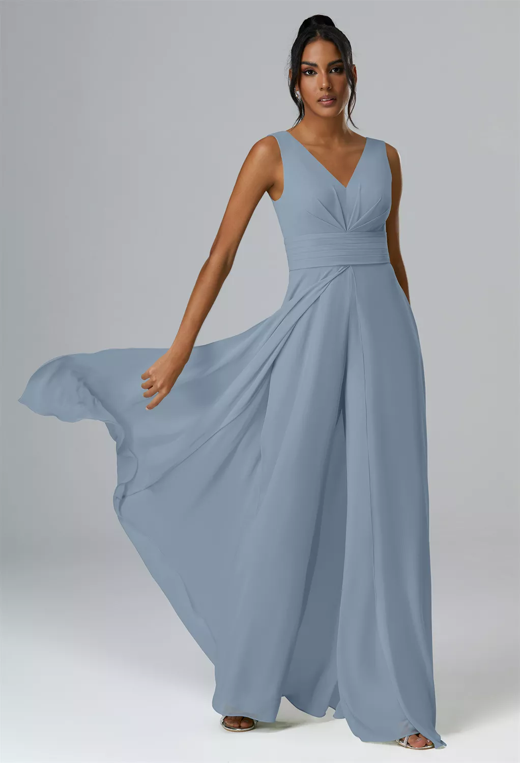 blue country bridesmaid dresses Off the Shoulder Royal Blue Long Bridesmaid Dress with Slit – FancyVestido