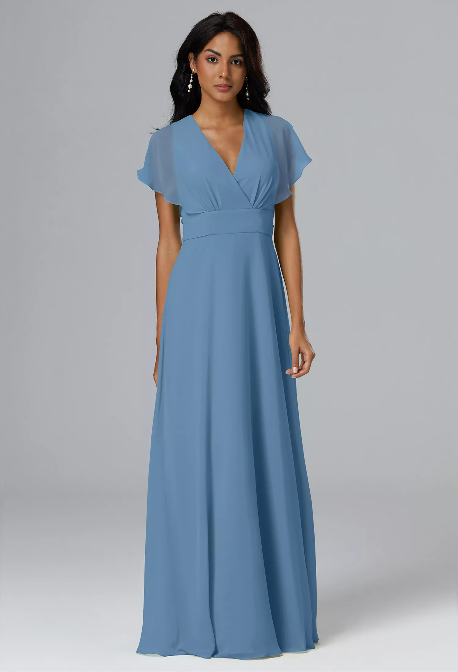 pink maxi bridesmaid dresses Naeem Khan Ocean Blue Raffia Halter Full Skirt Gown main image 1