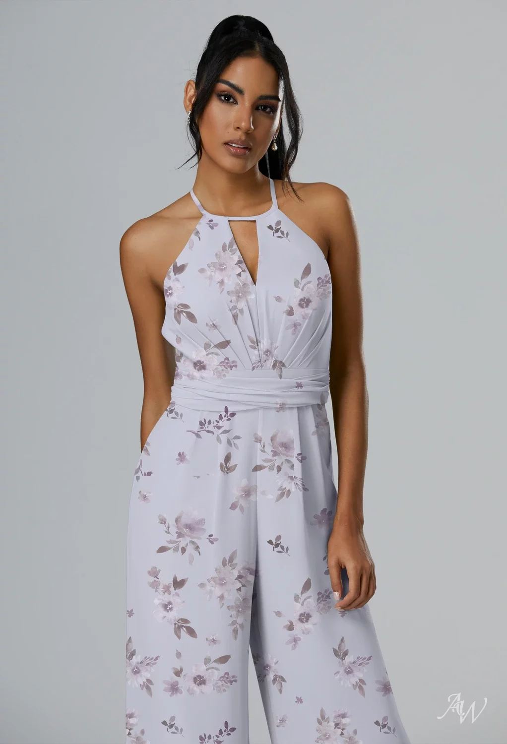 AW Peggie Chiffon Lavender Mist Floral Bridesmaid Dresses | AW.Bridal