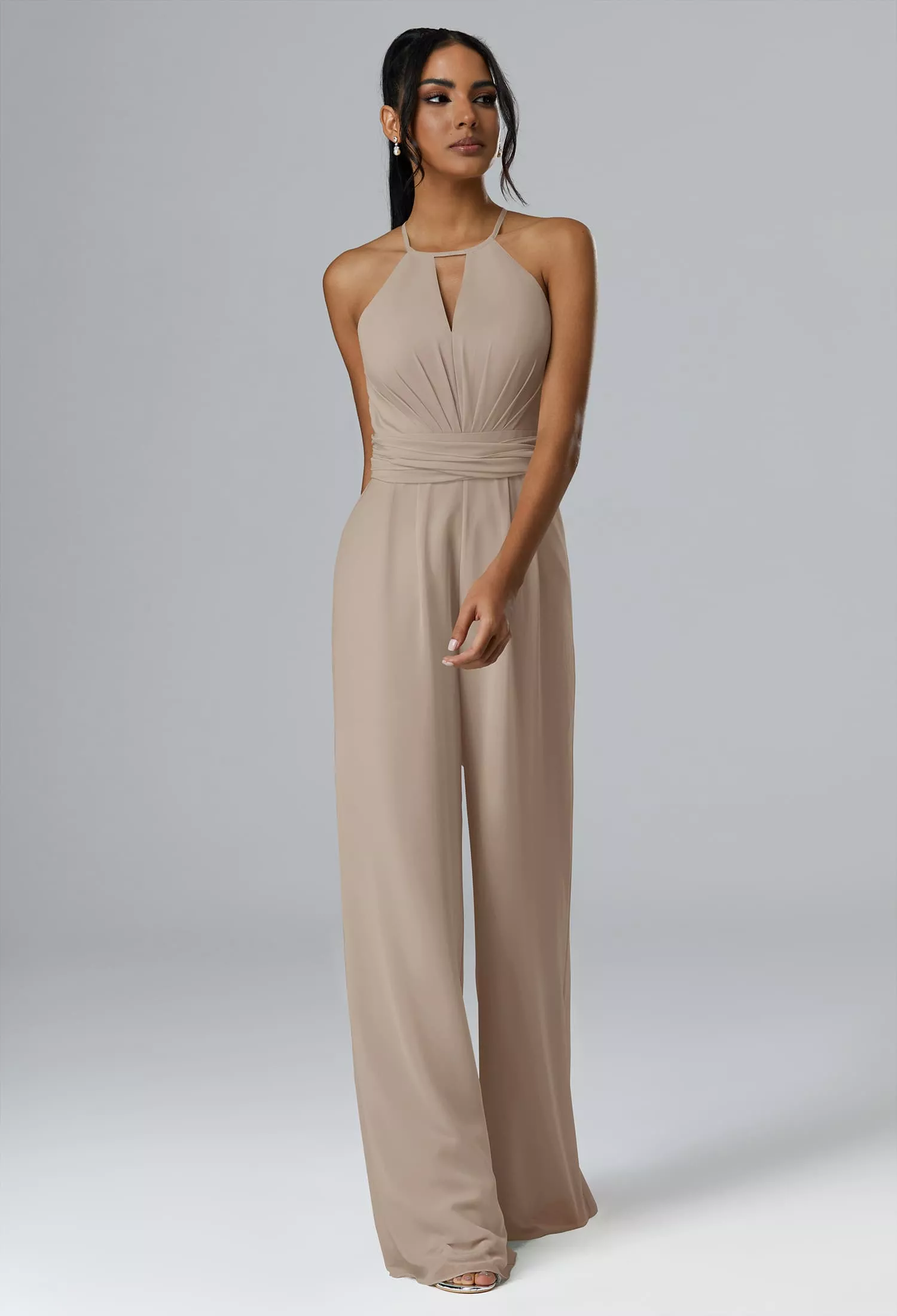 sachin and babi light blue dress Taupe Bridesmaid Dresses main image 1