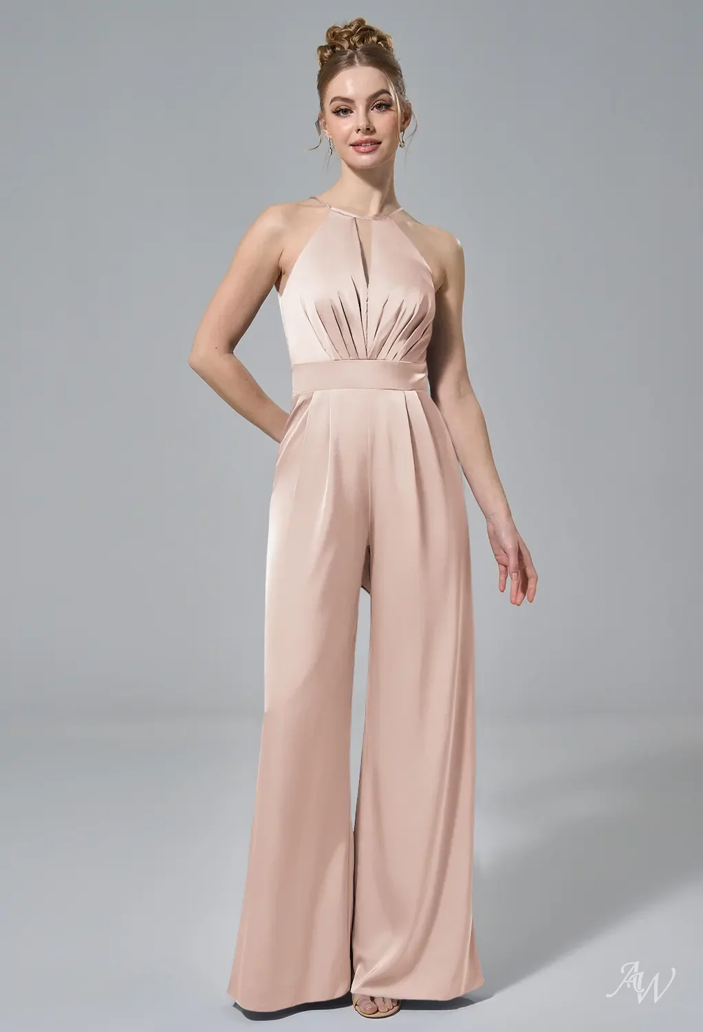 AW Peggie Satin Charmeuse Apricot Bridesmaid Dresses | AW.Bridal