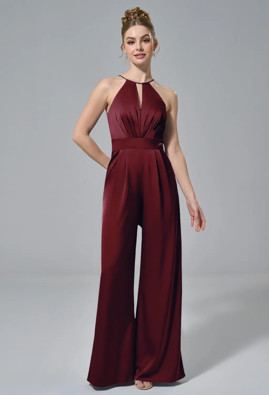Deep Claret Long Bridesmaid Dresses | AW.Bridal