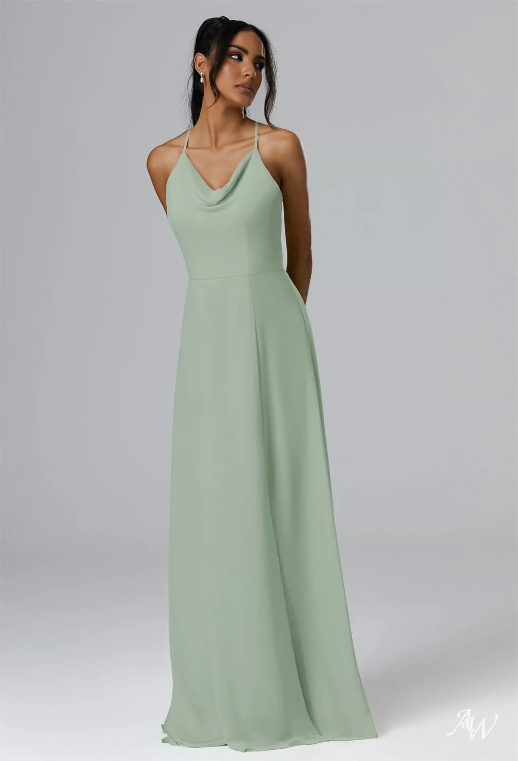 princess polly baby blue dress Birdy Grey Mira Chiffon Dress in Sage Bridesmaid Dress
