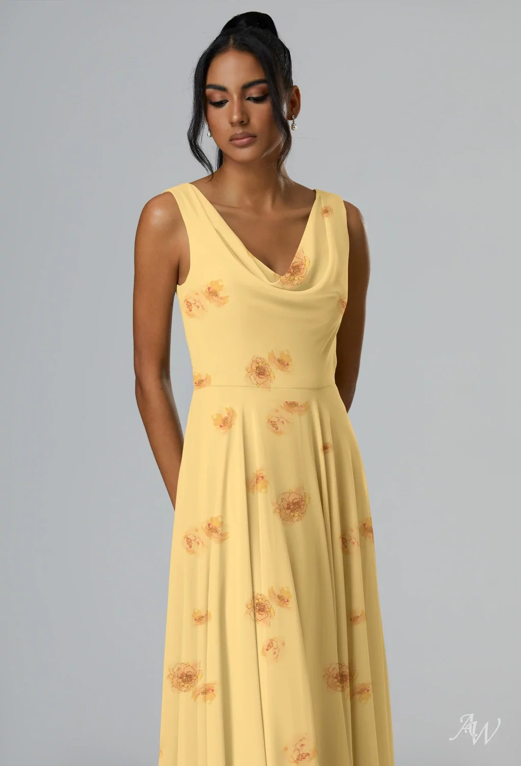 pastel yellow floral bridesmaid dresses Floral Bridesmaid Dresses Birdy Fun Floral For The Big Day In Pale Yellow  Rococo Floral
