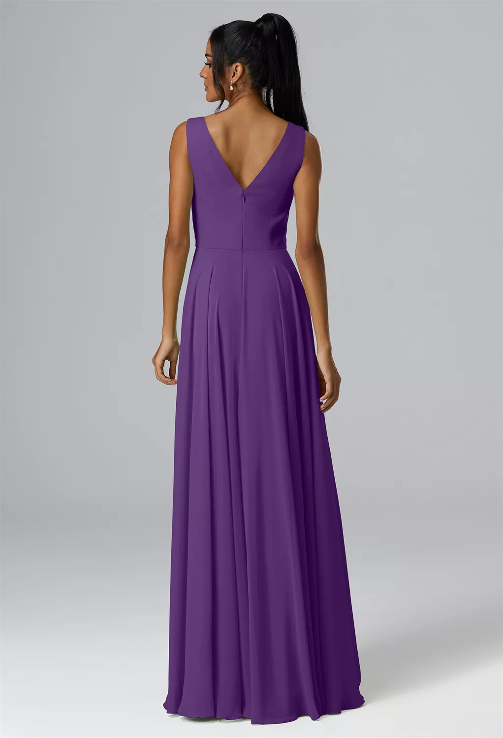 princess polly baby blue dress Purple Silk Wrap Dress, Bridesmaid Dress, Wedding Guest Dress, Silk Satin  Dress, Maxi Dress, Evening Dress, Long Dress, Formal Dress main image 1