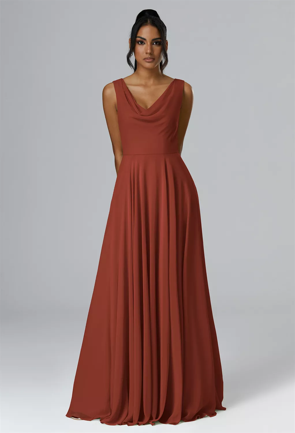 rust floral bridesmaid dress Lia Floral Midi Dress in Rust main image 0
