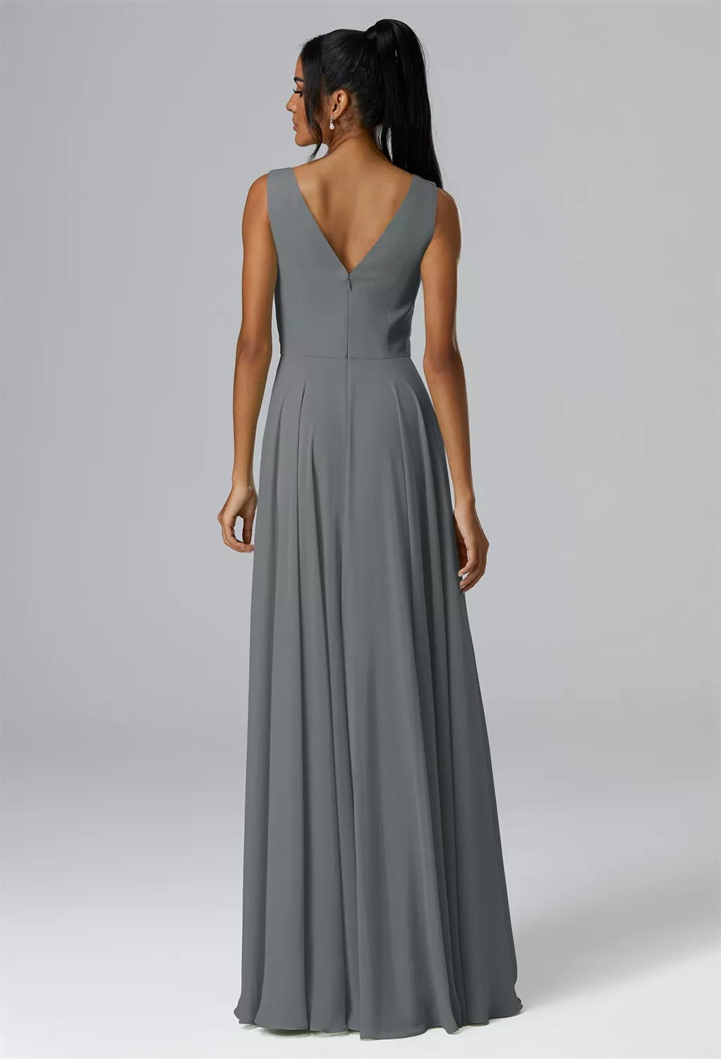 Steel Gray Bridesmaid Dresses