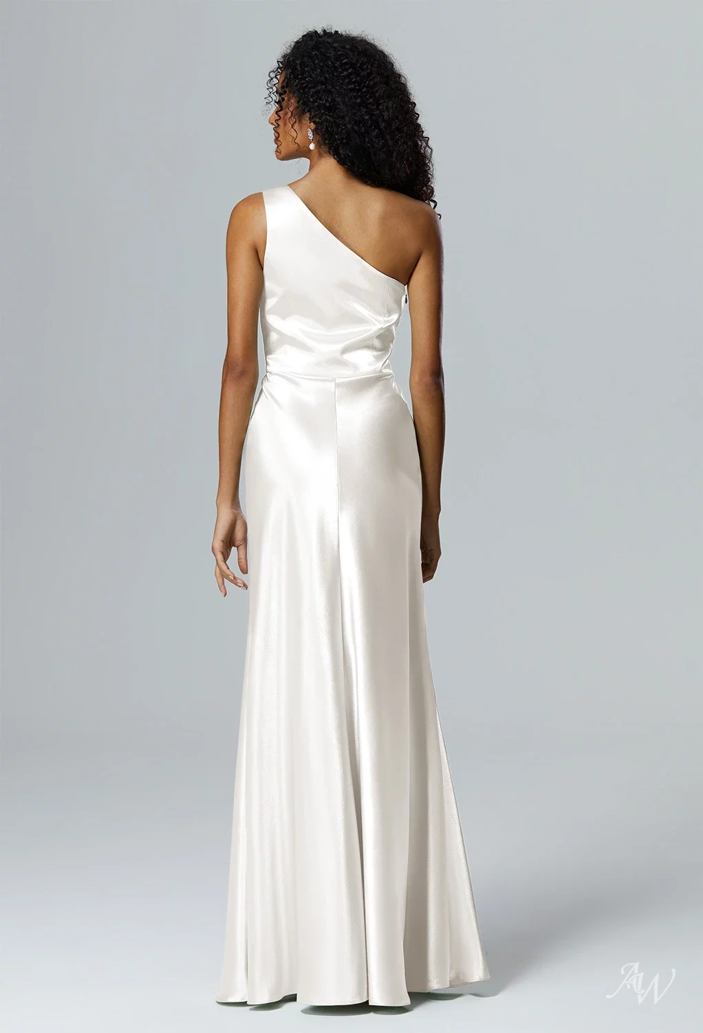 silver one shoulder bridesmaid dresses One Shoulder Asymmetrical Silver Bridesmaid Dress BD119 US8 / Custom Color