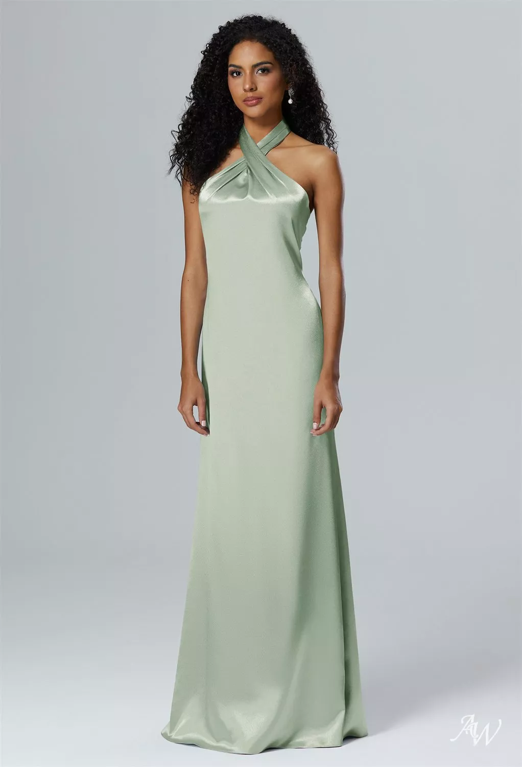 chinese dress ladies Light Green Convertible Satin Mermaid Prom Bridesmaid Dress, Sage Green / 6