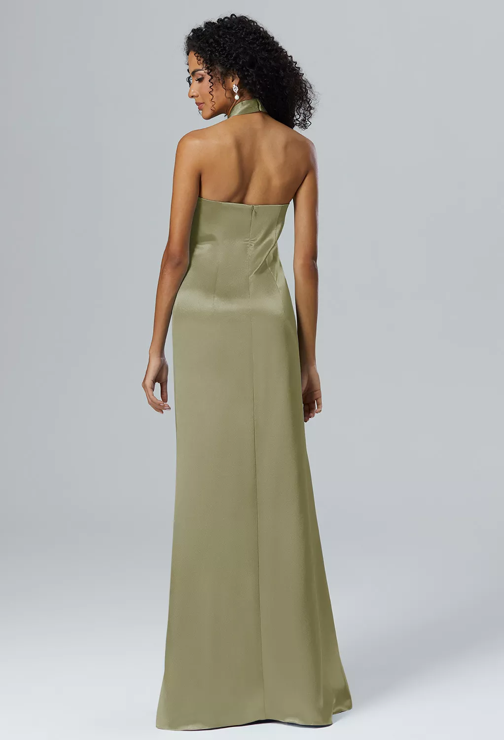 georgette over charmeuse blouson bridesmaid dress Gold Bridesmaids Dresses V-Neck A-Line Sleeveless Spaghetti Straps Chi main image 0