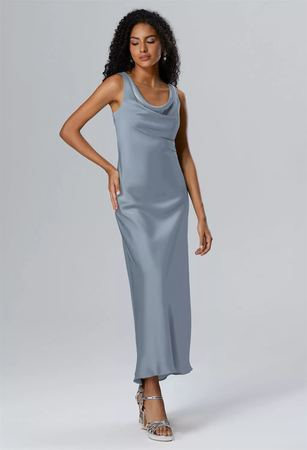 light blue beach wedding guest dress Sky Blue Rustic Thigh Split Beach Wedding Gown with Court Train,MW281 main image 1