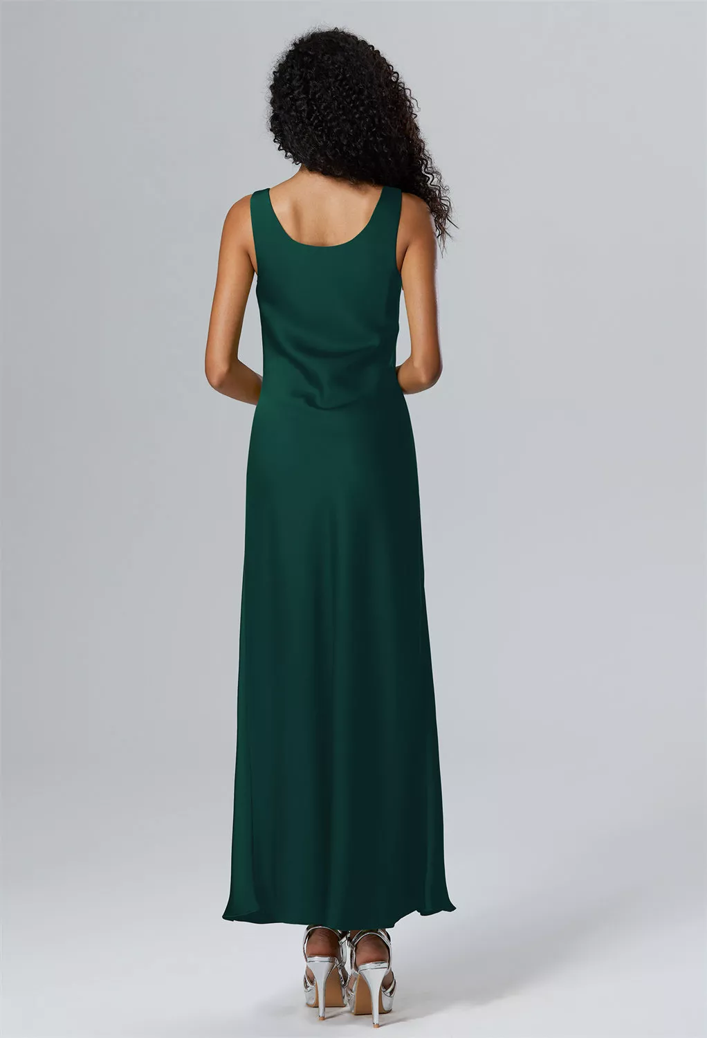 slim fit dress slacks Hunter Green Satin Dress main image 0