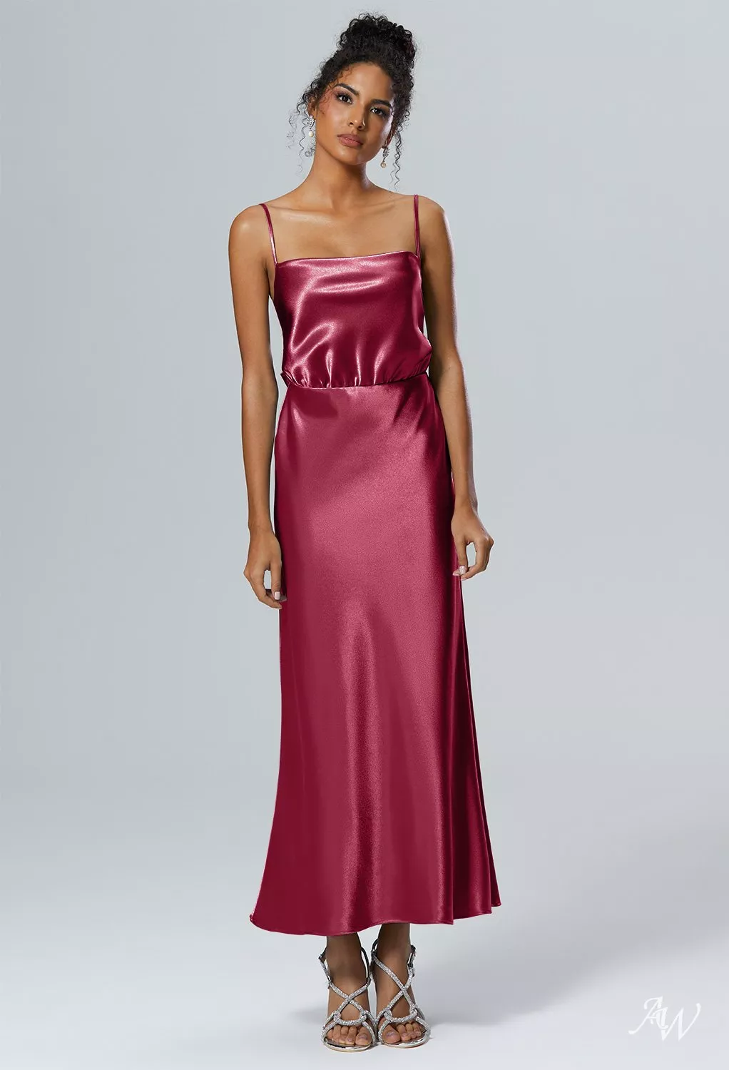 satin ankle dress Half Sleeves Ankle Length Soft Satin Mother Of The Bride Dress, Ivory