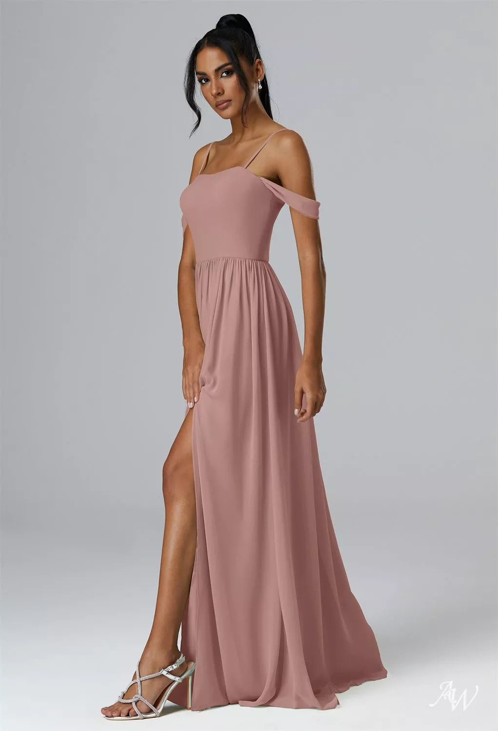 jax and brittany bridesmaid dresses Rose-gold Sequin Bridesmaid Gown with Strapless Blouson Top  loveangeldress