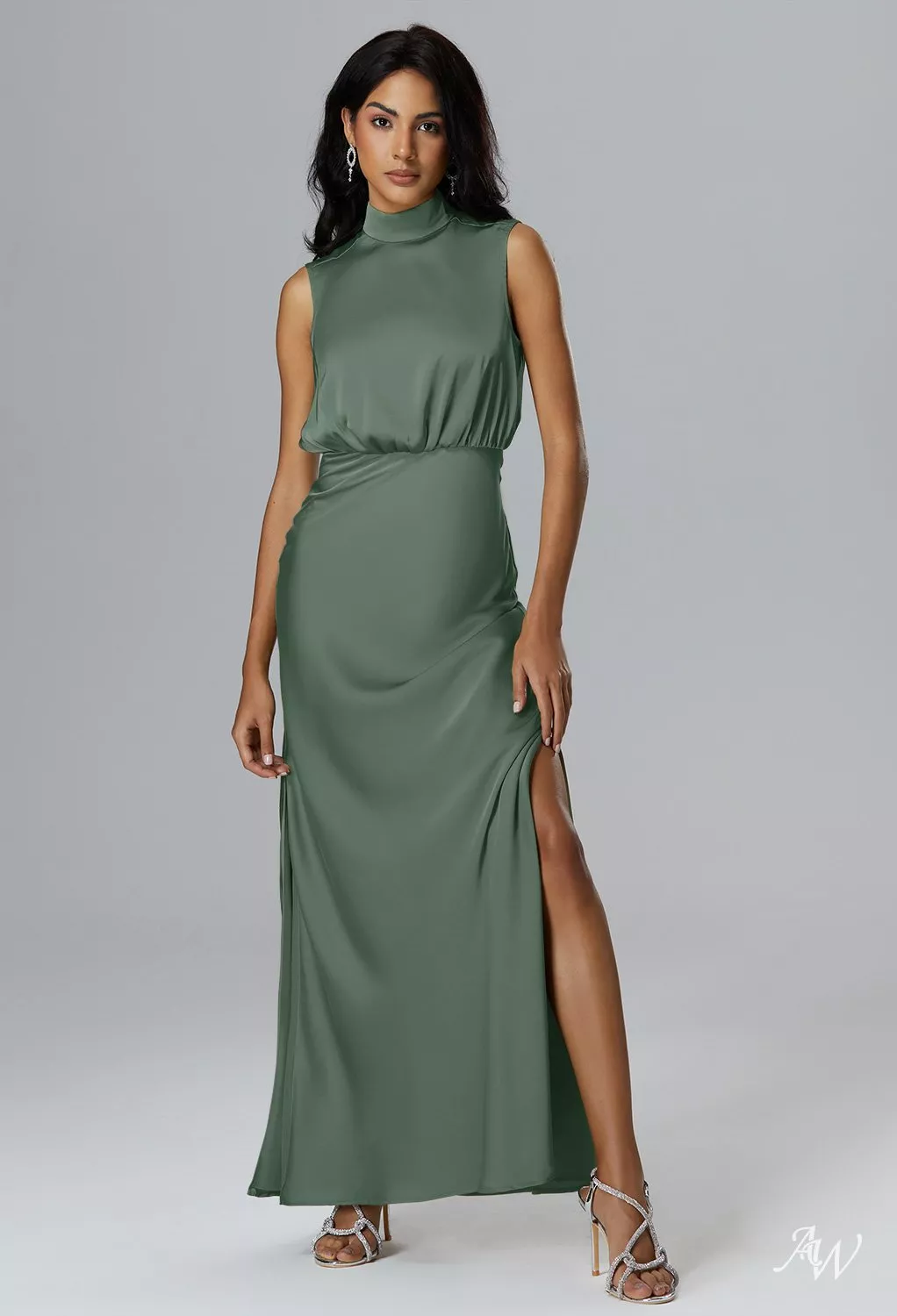 green emerald velvet dress Six Stories Green Twist Back Satin Flower Girl Dress US 4 Womens