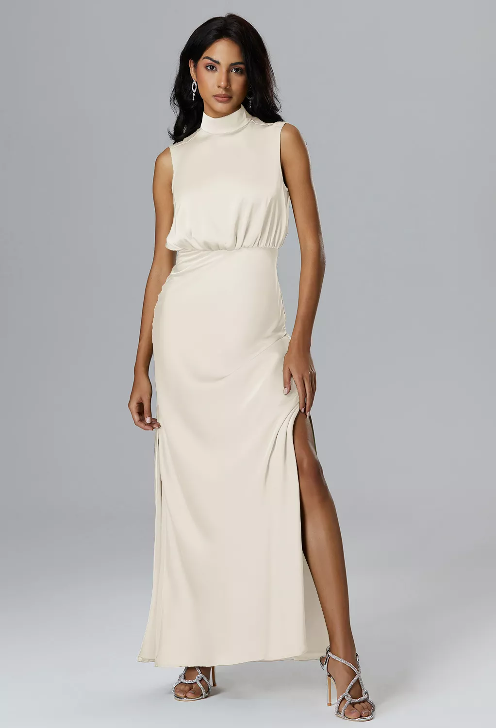 ivory midi bridesmaid dresses Kennedy Blue Lexi Bridesmaid Dress