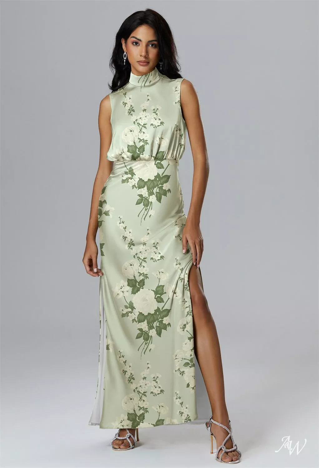 green emerald velvet dress Faith Maxi Dress ~ Moss Green Luxe Satin Xs main image 0