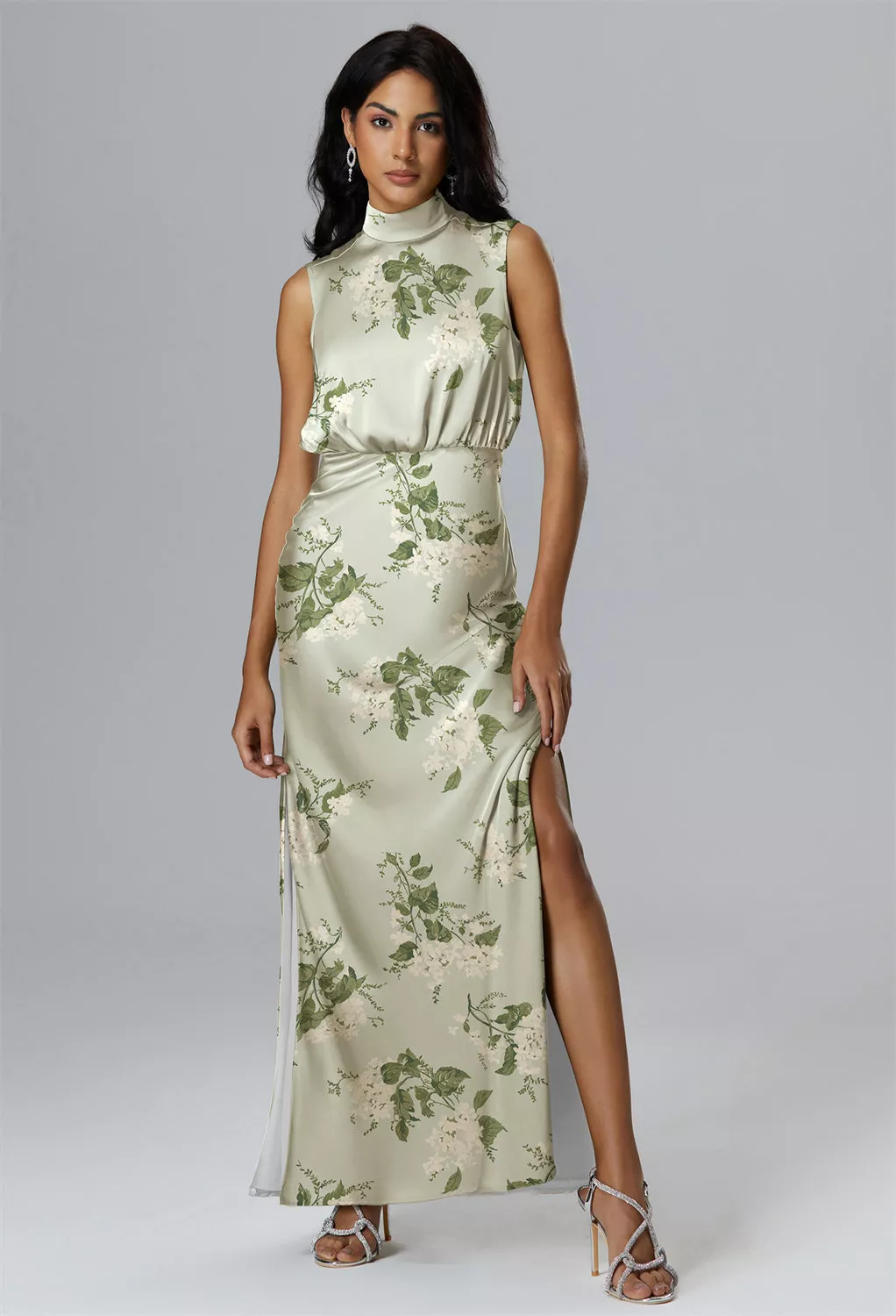 Sage Garden Party, Green Floral Long Bridesmaid Dresses | AW.Bridal