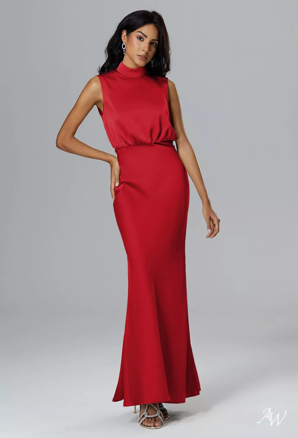 fitted lace wedding dress Red Mock Neck Cap Sleeve Mini Dress - Casual Dresses main image 0