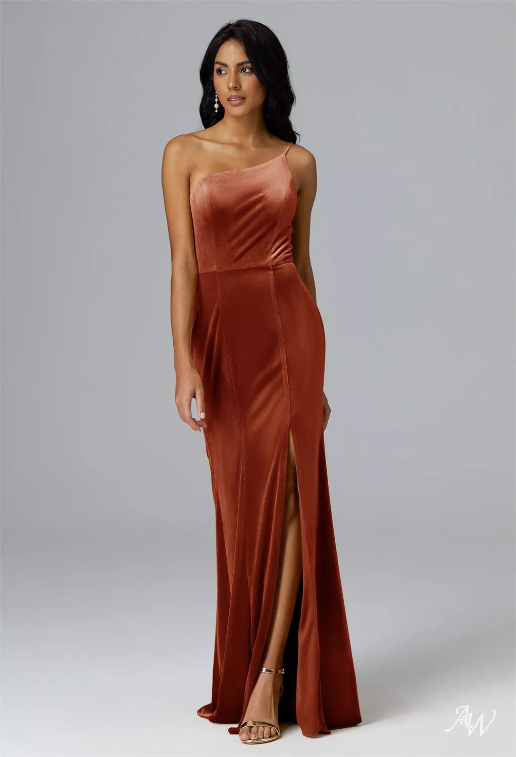 strapless open back dress Burnt Orange Chiffon Long Bridesmaid Dress 2020 Criss Cross Back Custom Color / 8 main image 0