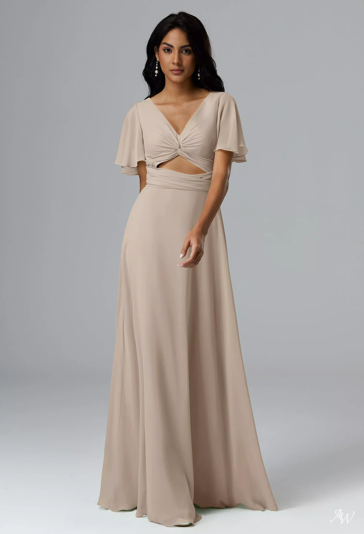 taupe bridesmaid dresses short AW.Bridal A-line V-Neck Floor Length Sleeves Long Dress Size 18 MOTB Fall Short Metallic-Lace A-Line Homecoming Size:54S This halter