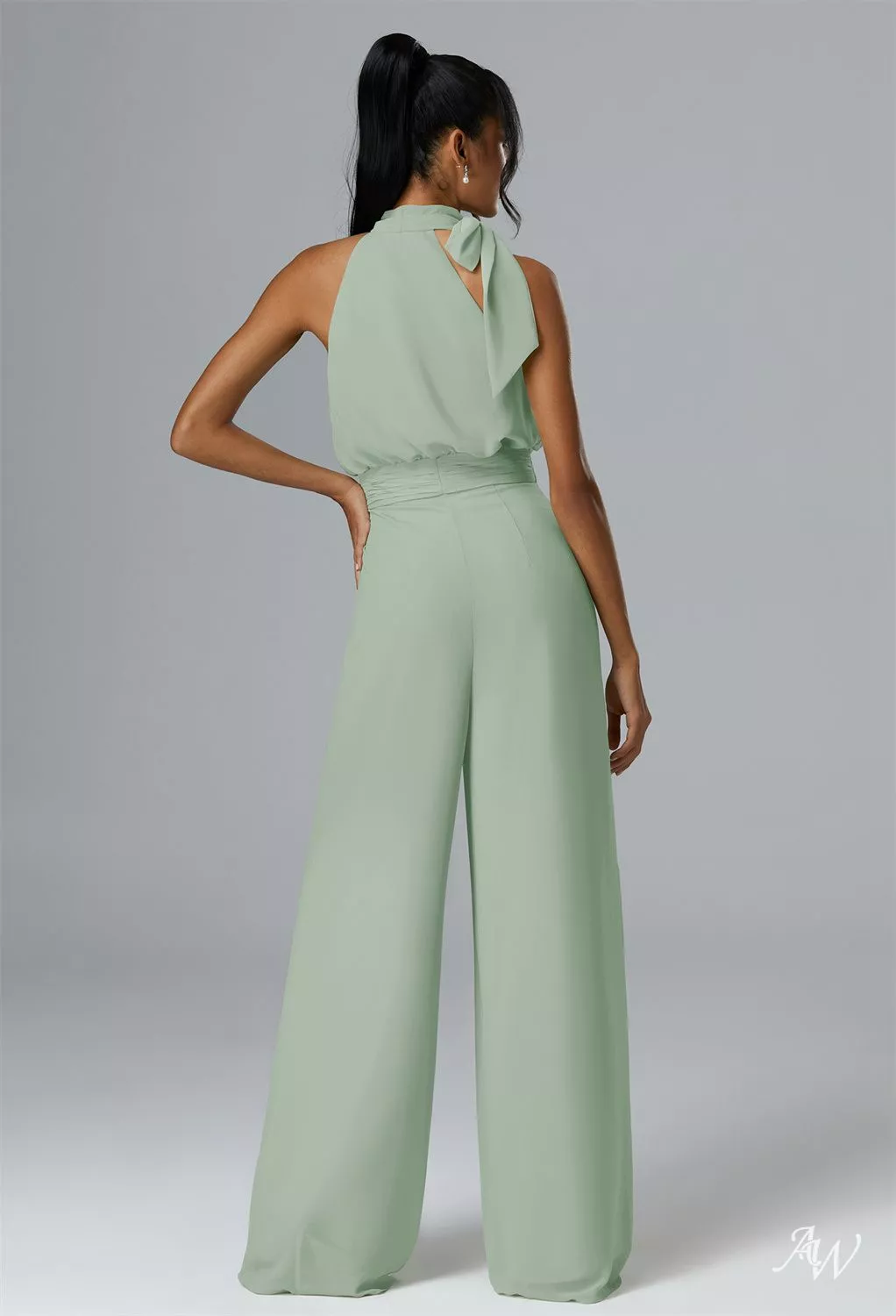 green aje dress Blue Green Watercolor Cutout Jumpsuit – Moda Boutique main image 0