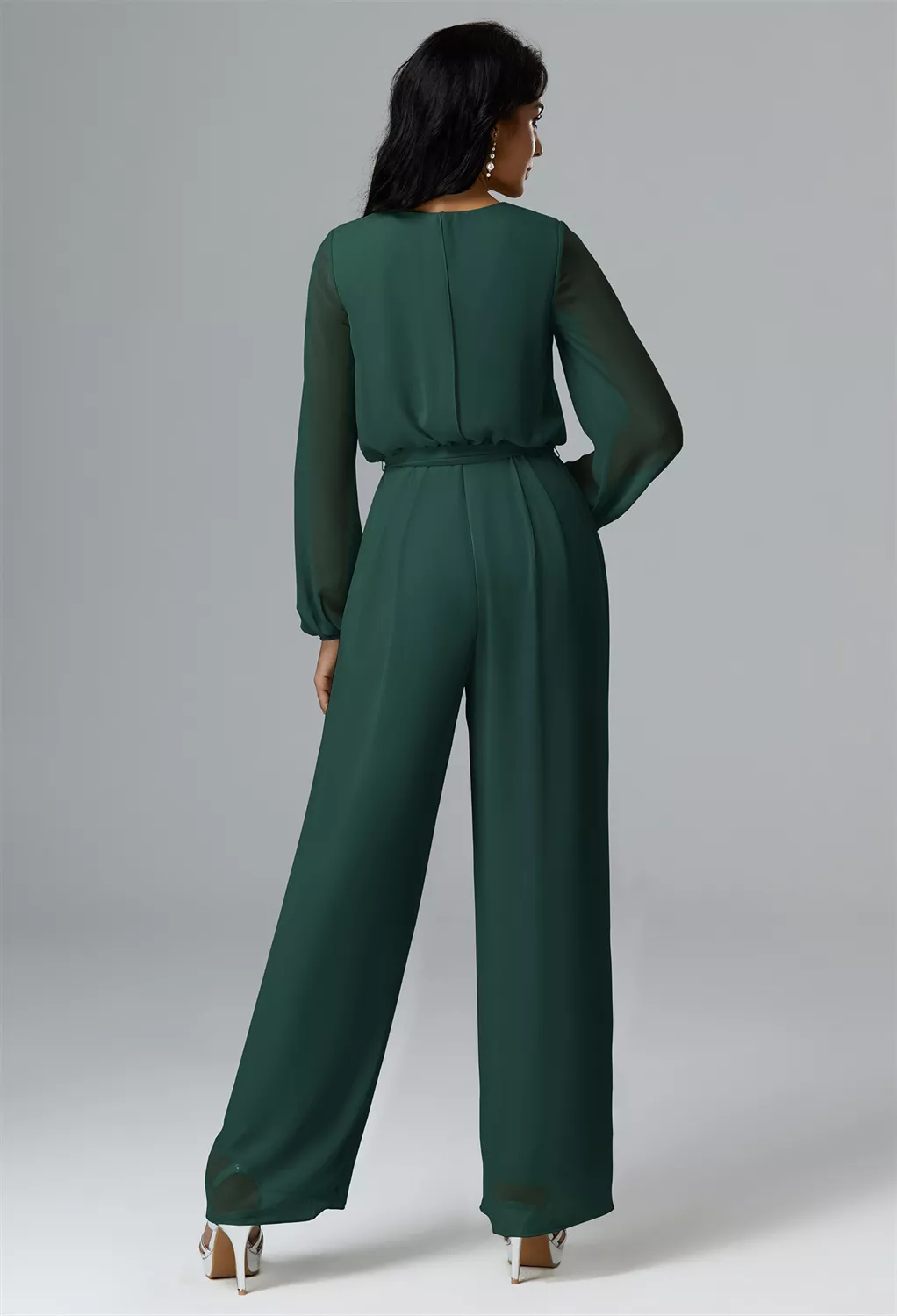 emerald green wedding guest dress with sleeves Mac Duggal Women's High Neck Long Sleeve Crystal Detail - - Size 6 formal party Long Sleeves Country Wedding Guest